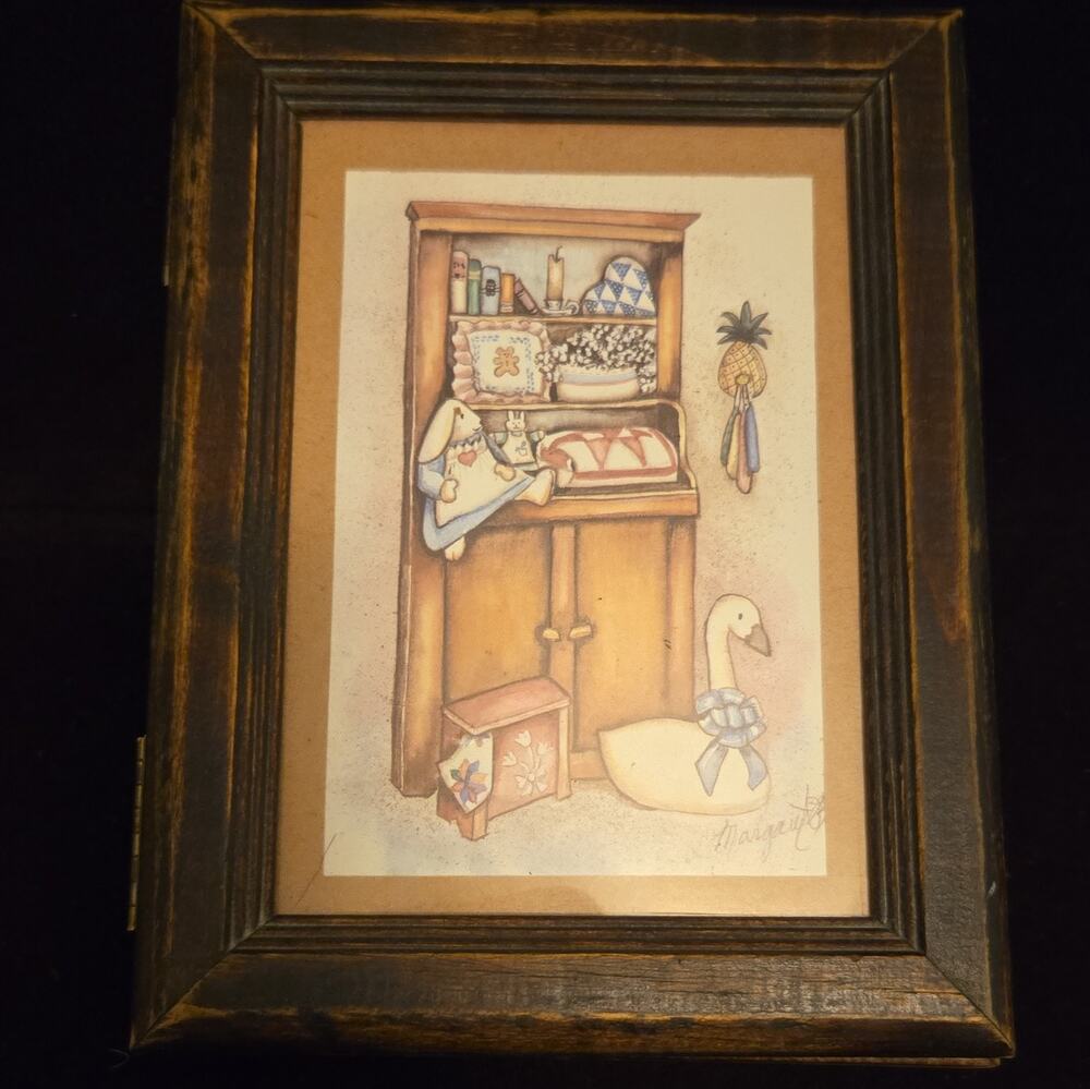 Cottagecore Signed homemade picture/ recipe box